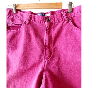 WOMENS LIZ CLAIBORNE CLASSIC FIT  DENIM JEAN SHORTS 16P PINK RASPBERRY